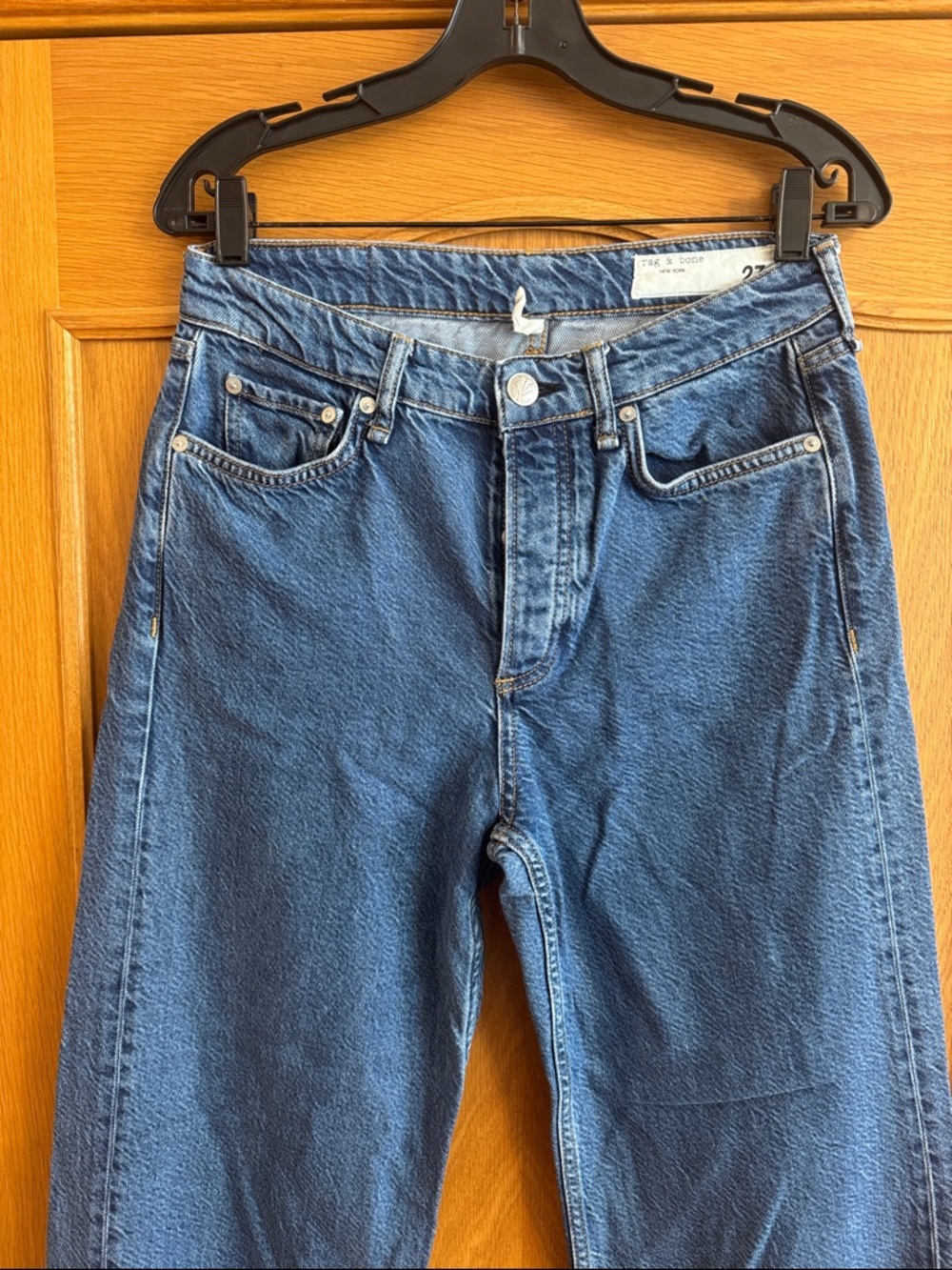 Rag & Bone Logan Featherweight Denim Low Rise Wide Leg Jeans Size 27 Lily Wash - Picture 4 of 13